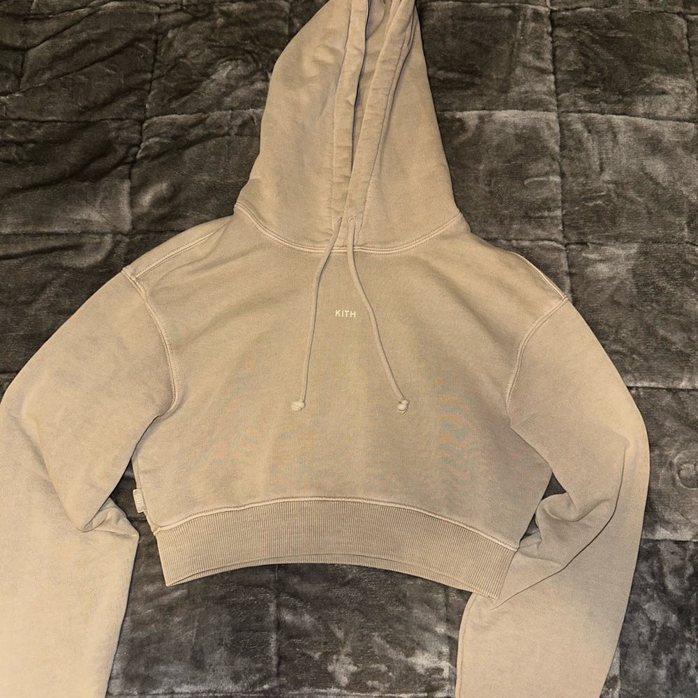 Kith Women's Gray Cropped Hoodie